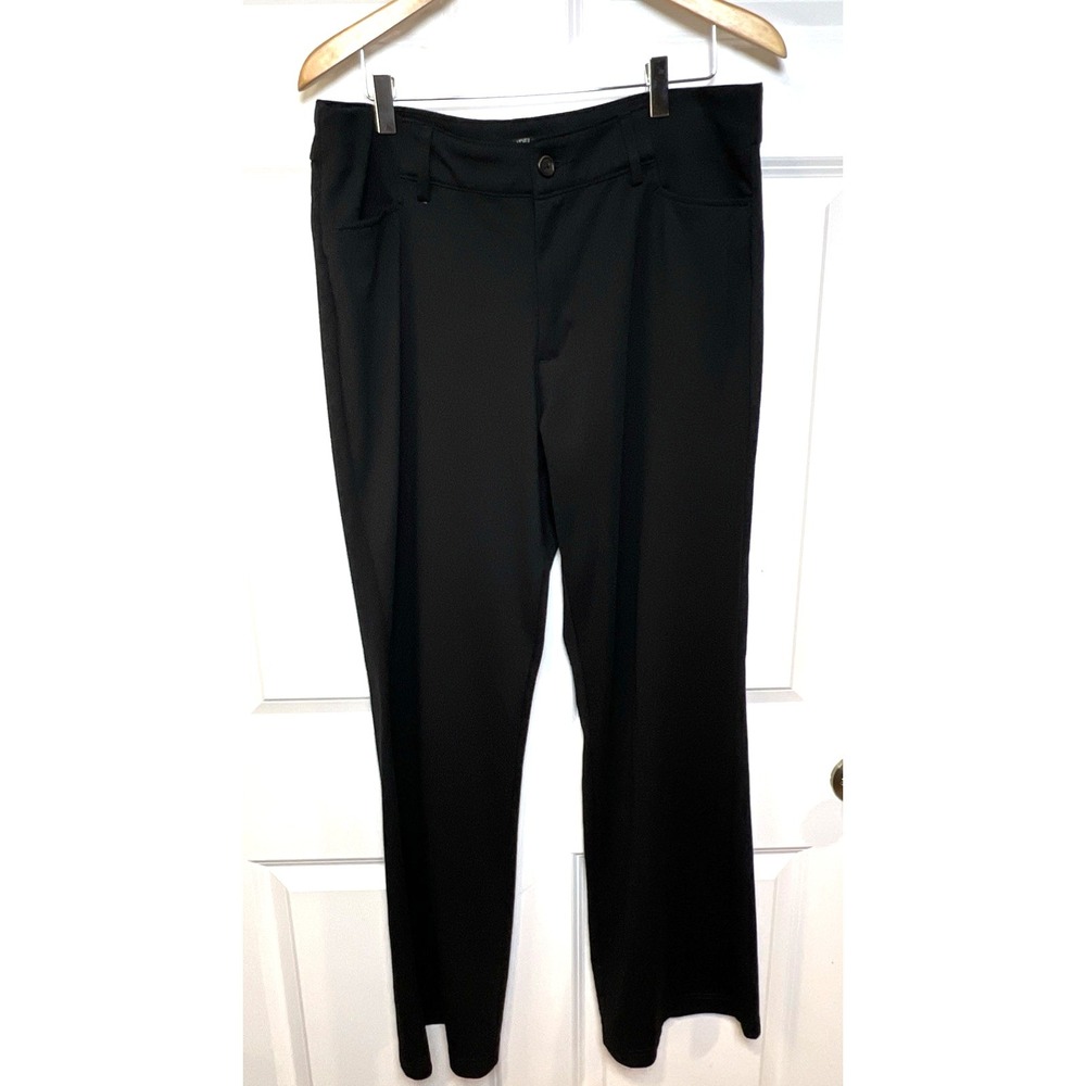 LEE Riders Women's Straight Pants Size 18M Black Stretch WW36ZK08 Career Work